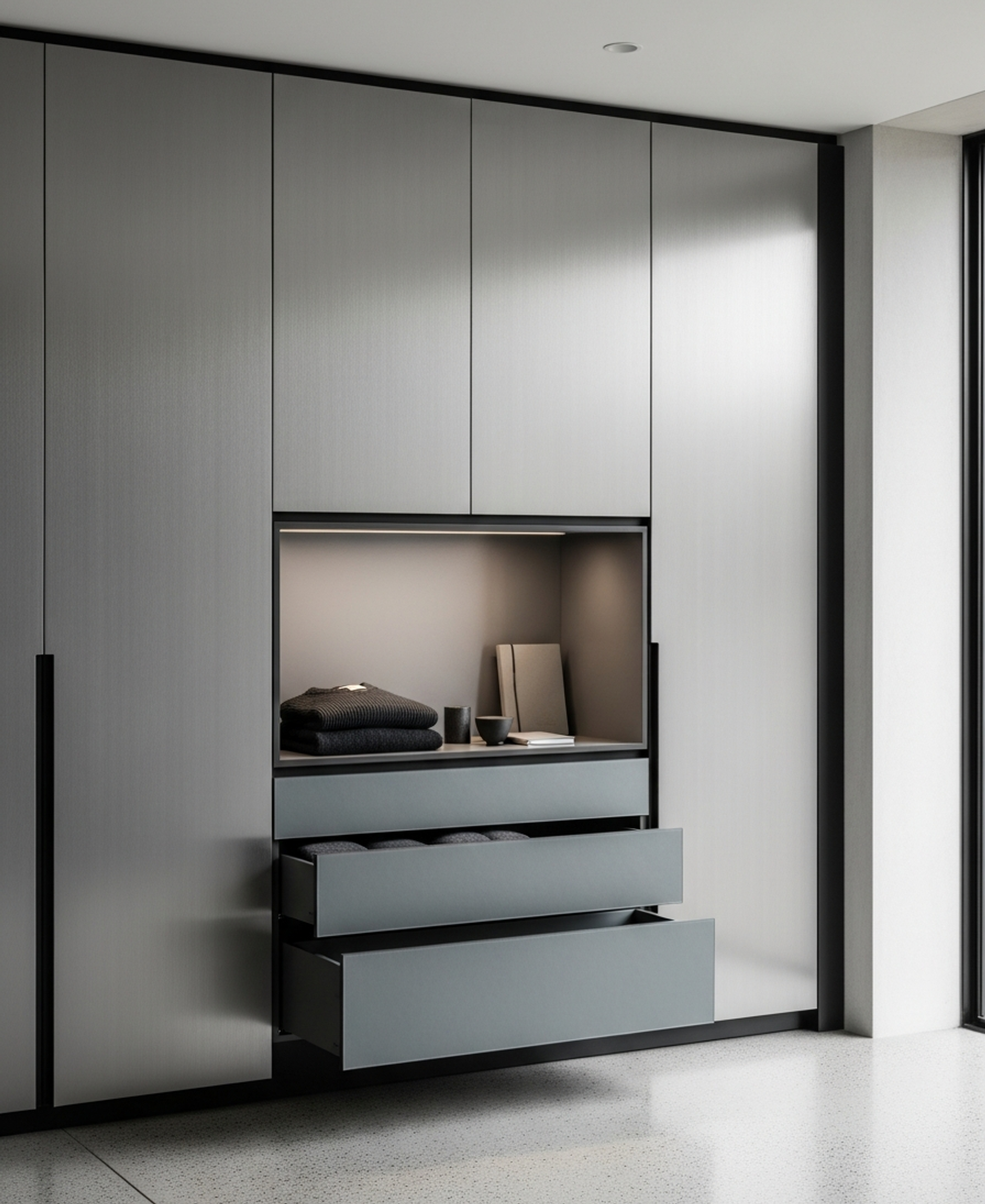 Fadior Brera Wardrobe Suite — 304 stainless steel wardrobe system, front view
