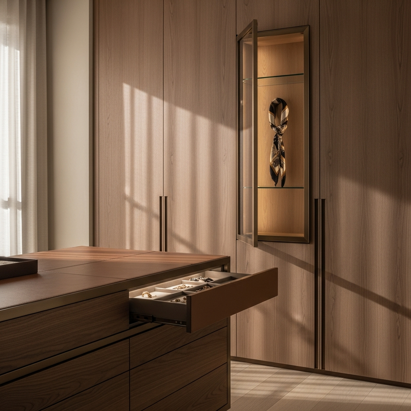 Manhattan Penthouse Stainless Steel Kitchen: A Unified Material Language from Kitchen to Wardrobe