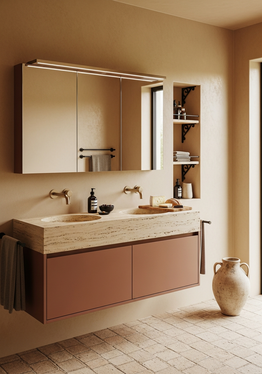 Fadior Nacre Bath and Vanity Suite — 304 stainless steel bath and vanity system, front view