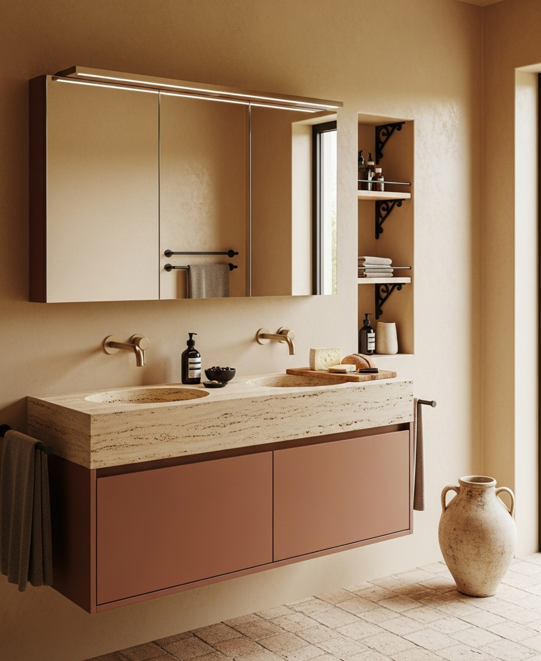 Fadior Nacre Bath and Vanity Suite — 304 stainless steel bath and vanity system, front view
