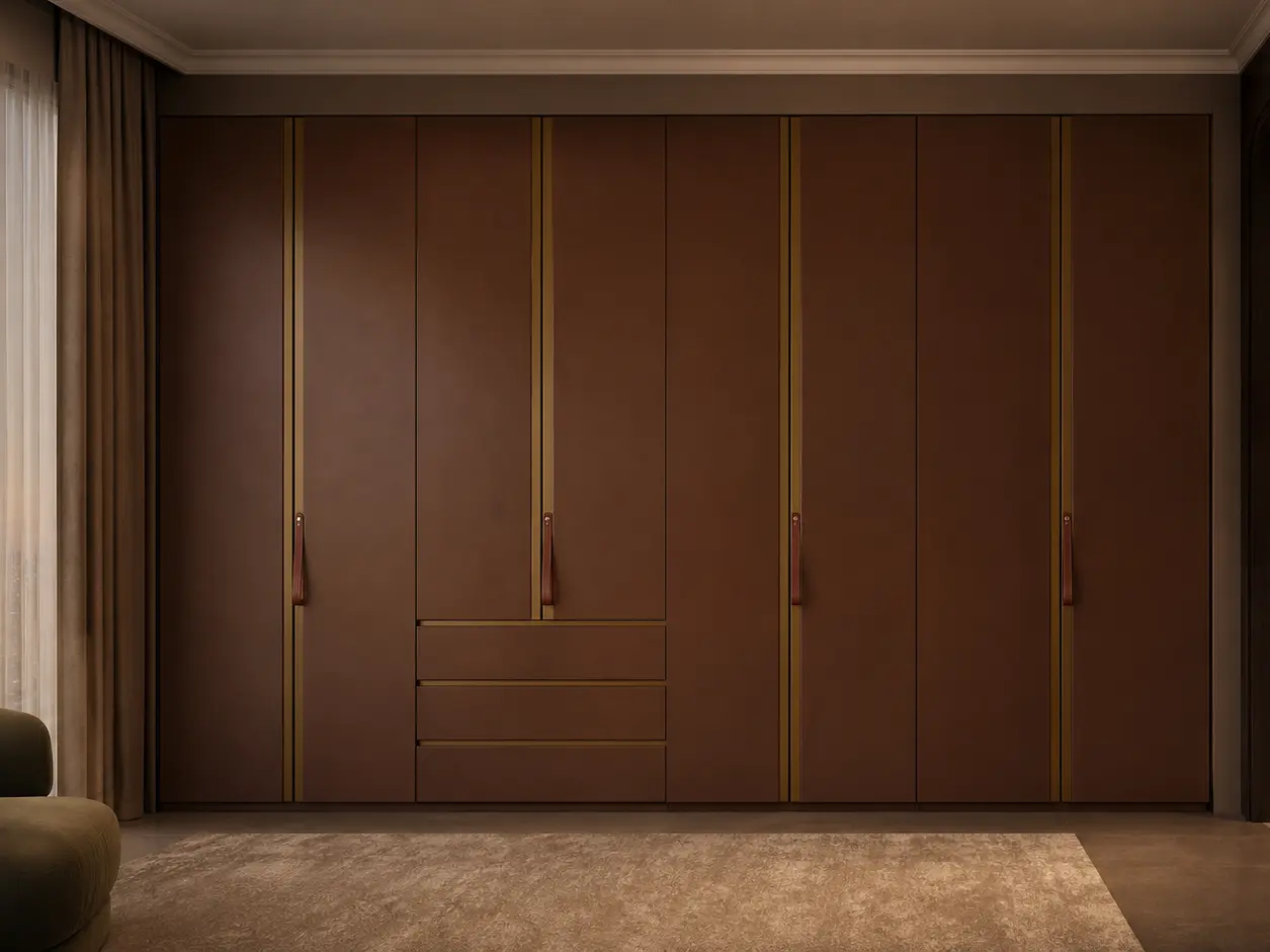 Fadior Onyx Crescent Cashmere Wardrobe — 304 stainless steel wardrobe system, front view