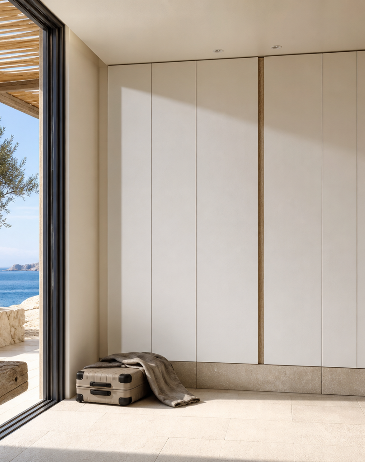 Fadior Resonance Wardrobe Suite with Concealed Service Spine — lifestyle setting with natural light and residential styling