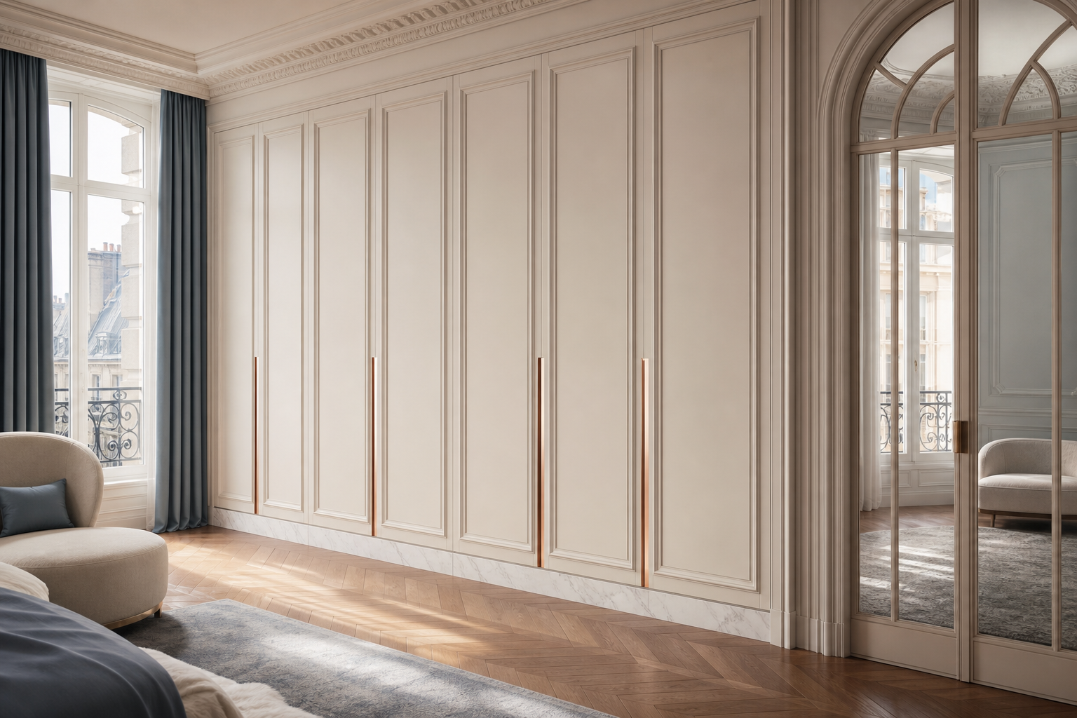 Fadior Onyx Wardrobe Suite with Silent Care Appliance Bay — interior room context showing cabinet integration