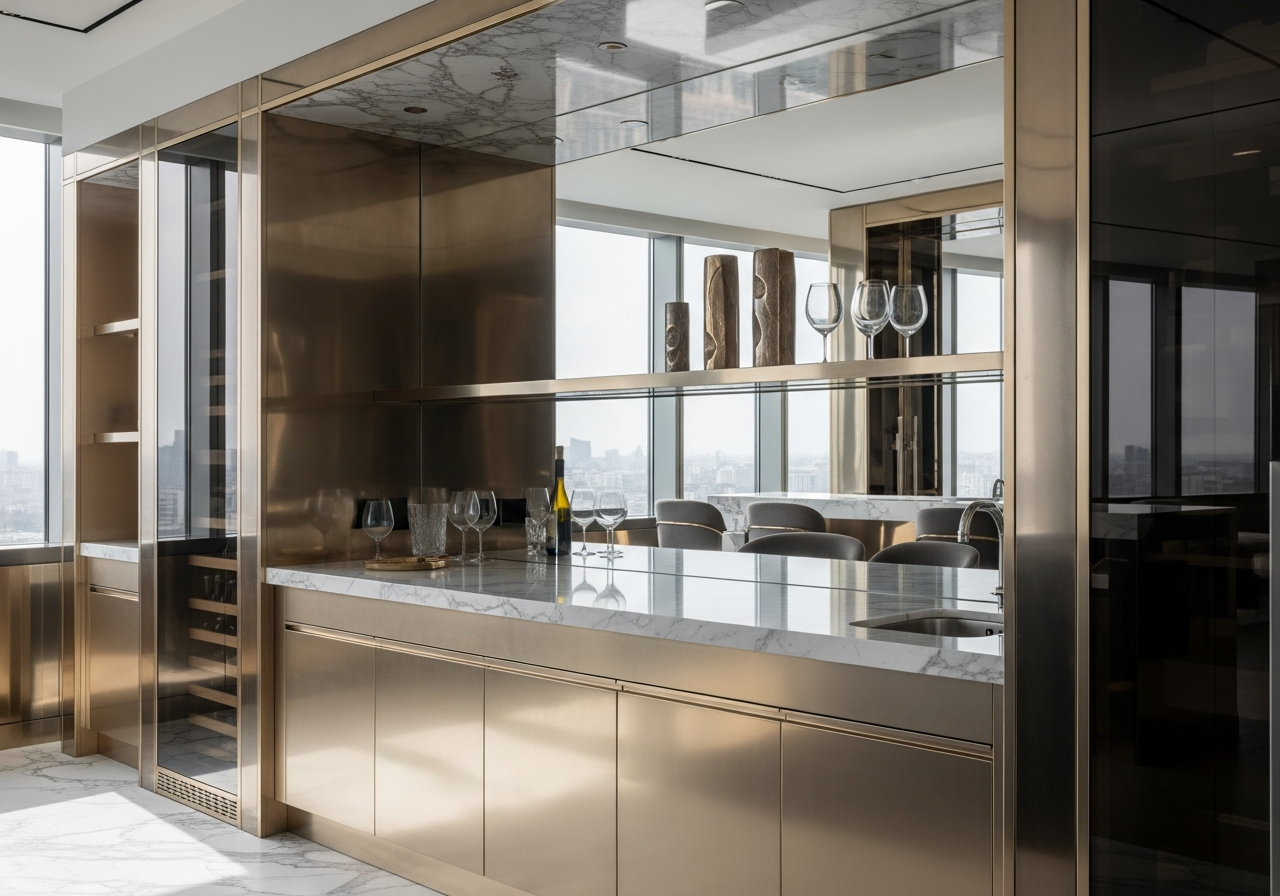 Fadior Moscow City Penthouse — wine bar and entertainment area