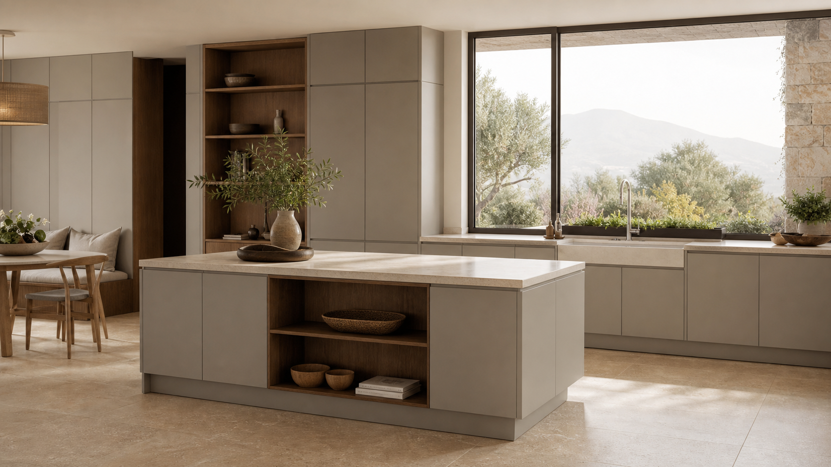 Fadior Terrena Kitchen Suite with Garden Sink Bridge — lifestyle setting with natural light and residential styling