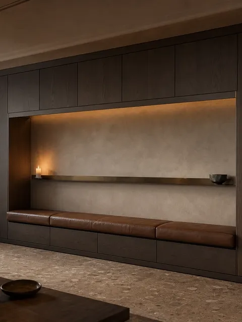 Patina Living Room Suite with Bronze Datum Media Alcove