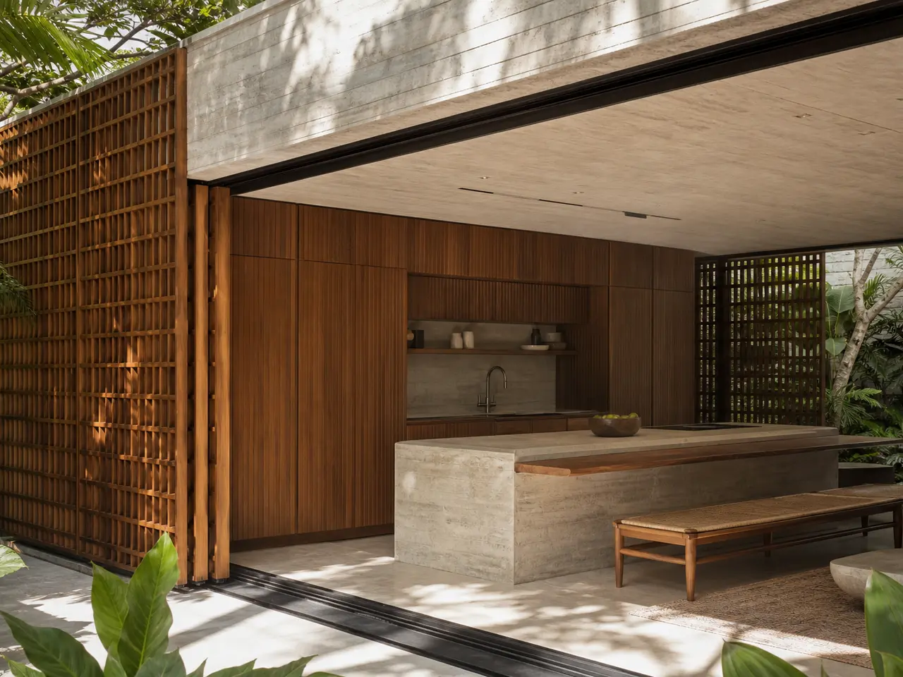 Fadior Pavilion Kitchen Suite with Shoji Slat Prep Gallery — 304 stainless steel kitchen system, front view