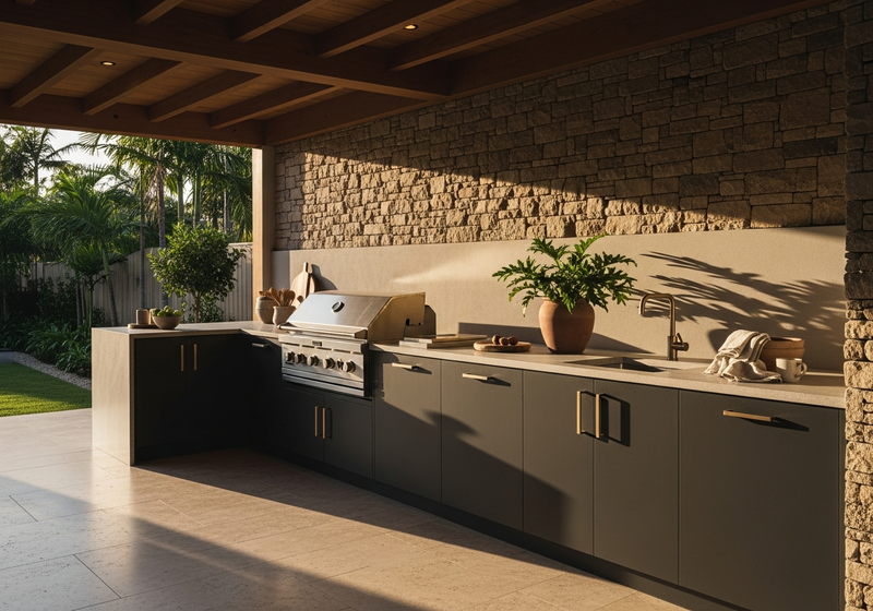 Indoor Outdoor Kitchen Stainless Steel: A Thai Villa's Seamless Transition gallery image 2