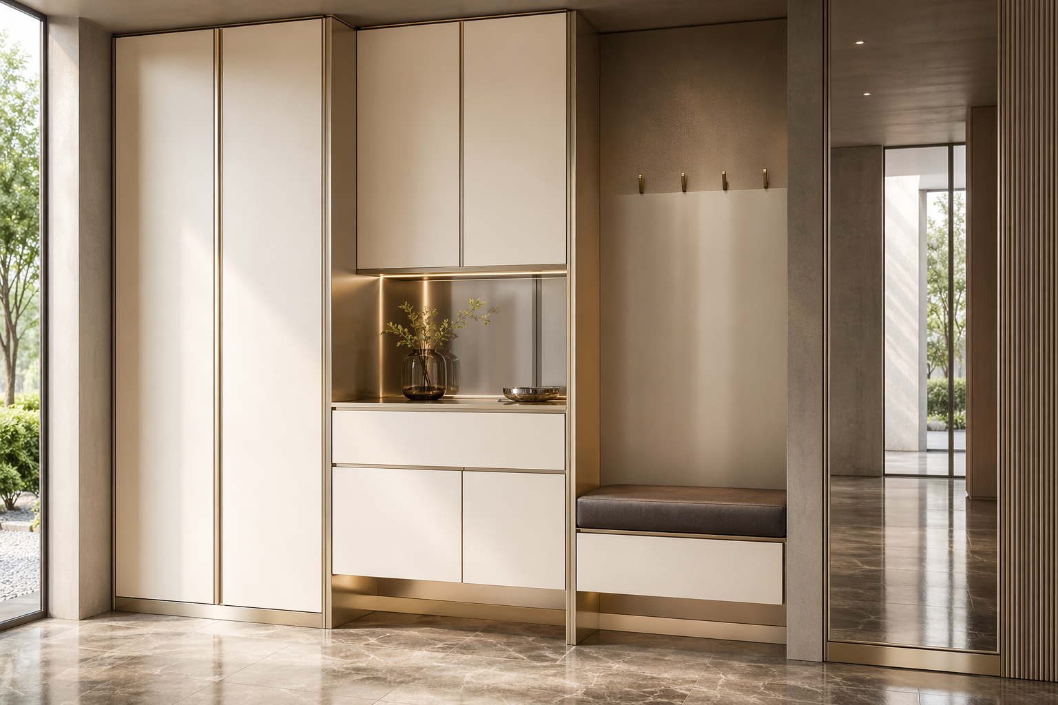 Fadior Archetype Entryway Suite — lifestyle setting with natural light and residential styling