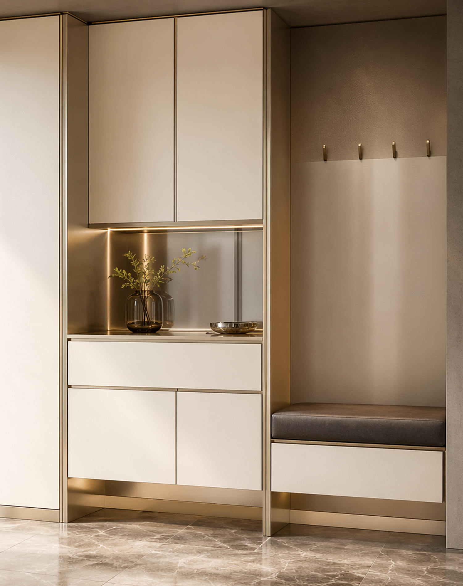 Fadior Archetype Entryway Suite — lifestyle setting with natural light and residential styling