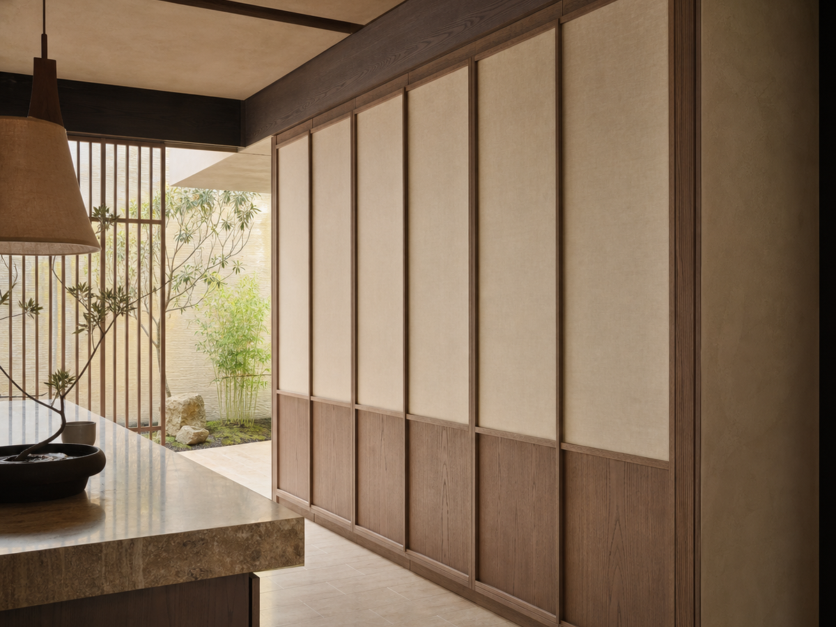 Fadior Resonance Wardrobe Suite with Washi Datum Portal — 304 stainless steel wardrobe system, front view