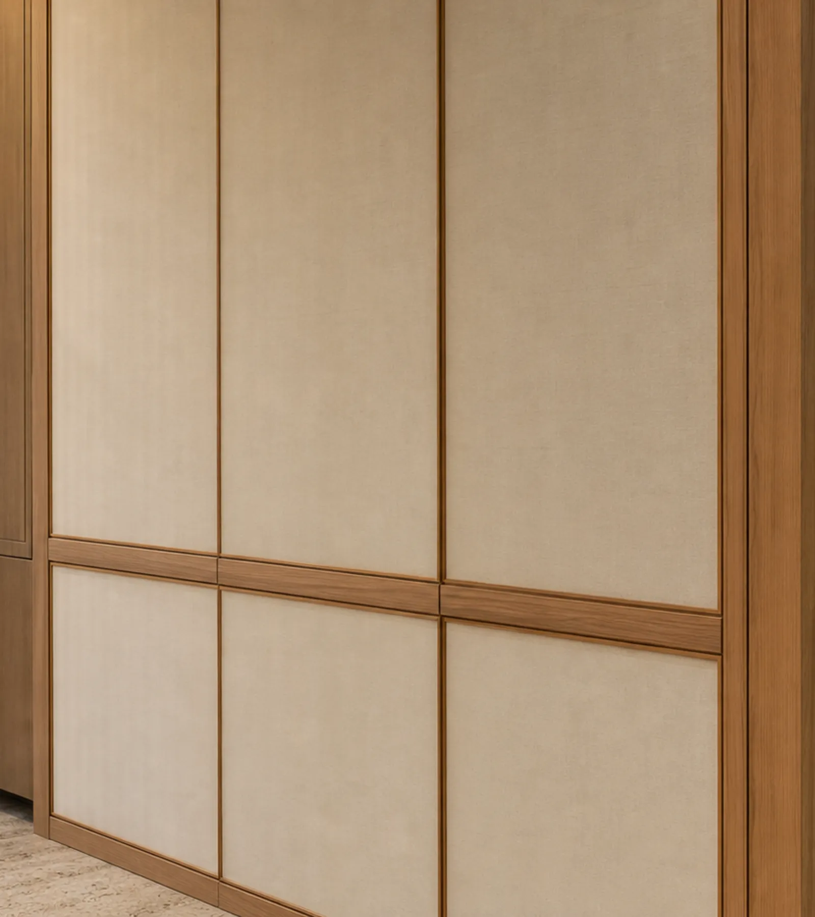 Fadior Voyage Wardrobe Suite with Steam Garment Alcove — close-up of stainless steel finish and hardware detail