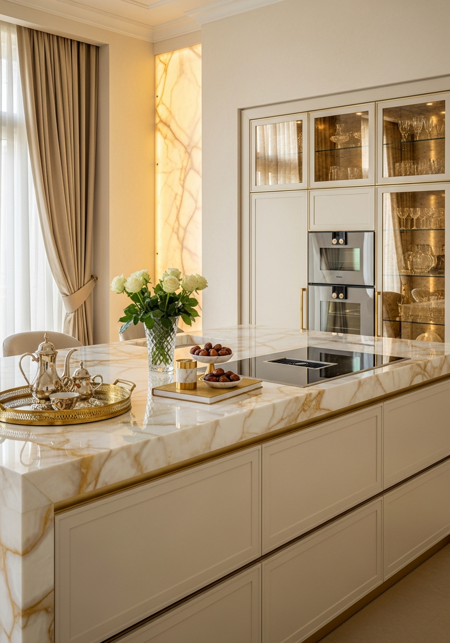 Fadior Abyss Golden Mirage Island — interior room context showing cabinet integration