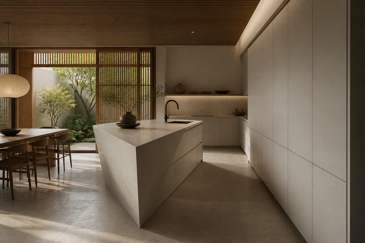 Fadior Terrena Kitchen Suite with Compass Point Island — interior room context showing cabinet integration