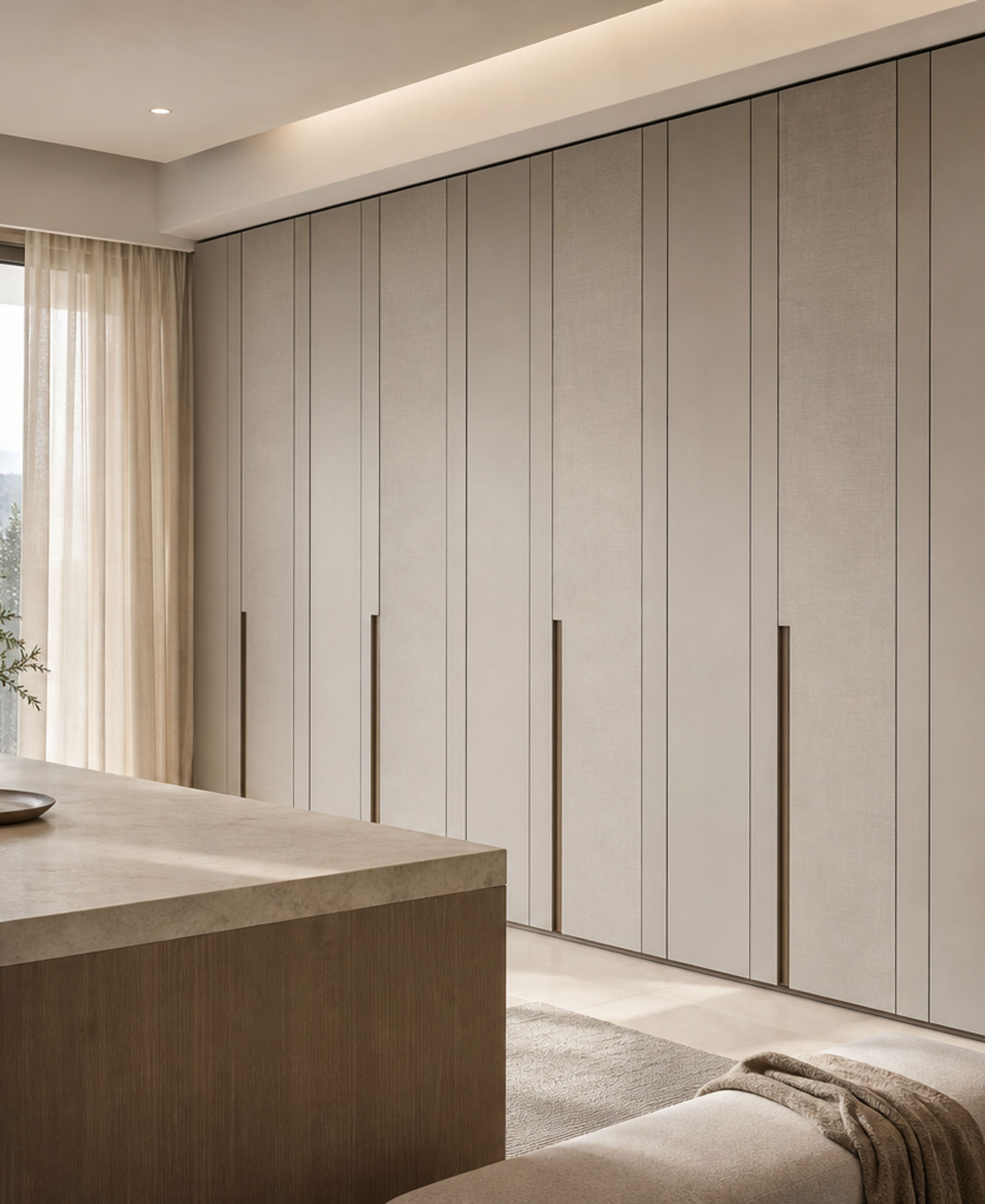 Fadior Radiance Wardrobe Suite with Milan Forecast Dressing Wall — 304 stainless steel wardrobe system, front view
