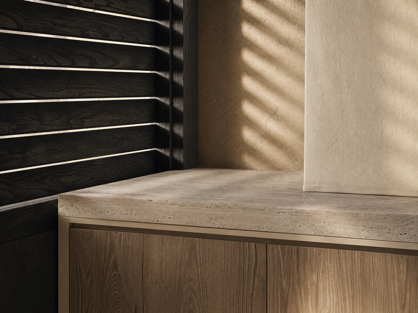 Fadior Soleil Balcony Suite with Breeze Louver Utility Console — close-up of stainless steel finish and hardware detail