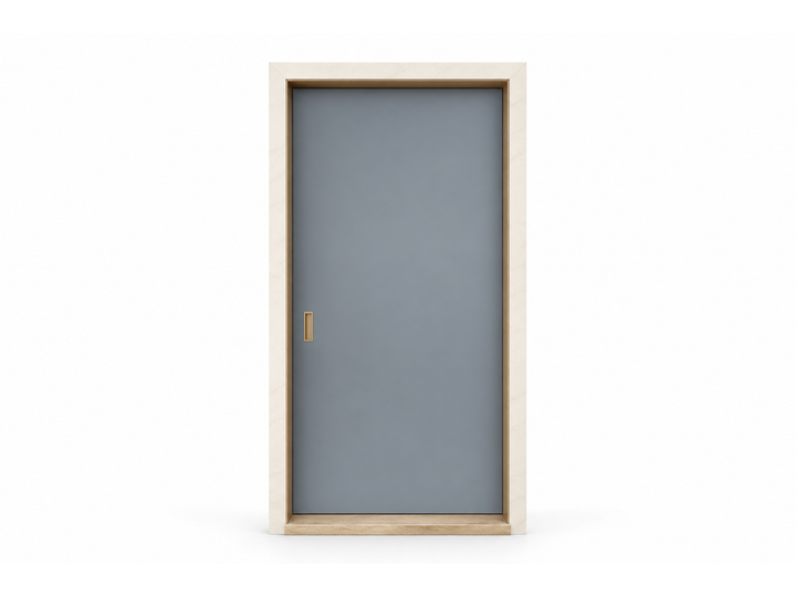 Fadior Silhouette Interior Door Suite with Slate Reveal Concealed Jamb — 304 stainless steel interior door system, front view