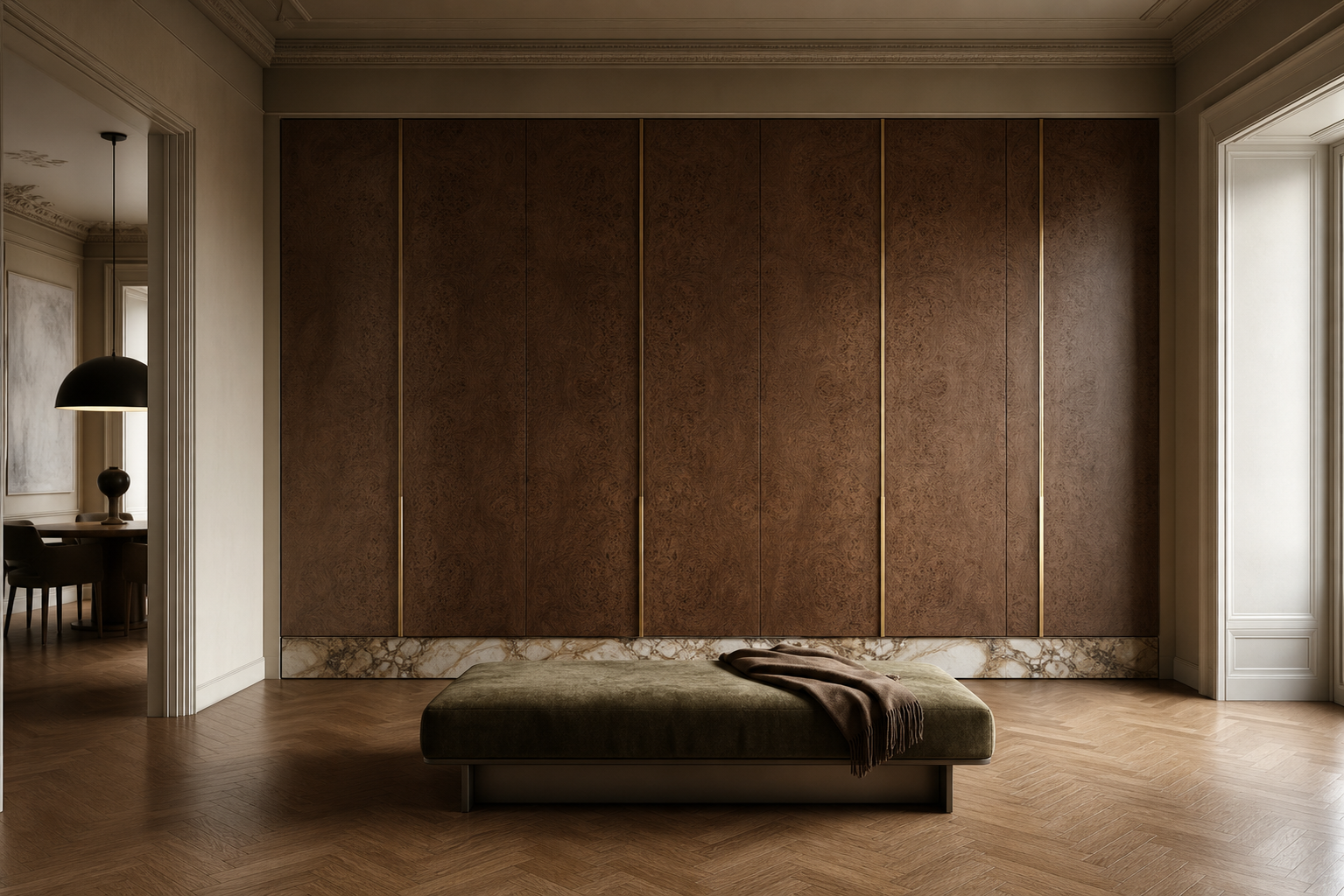 Fadior Canopy Rationalist Dressing Gallery Wardrobe — interior room context showing cabinet integration