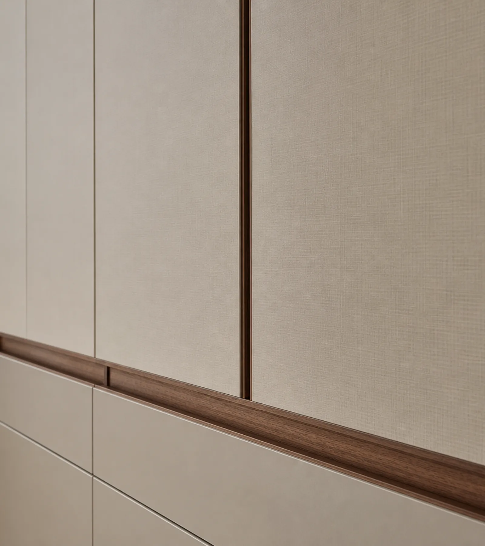 Fadior Lumiere Wardrobe Suite with Travel Packing Wall — close-up of stainless steel finish and hardware detail