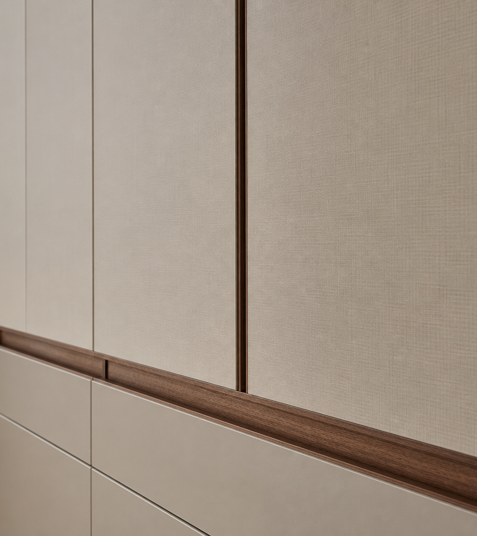 Fadior Lumiere Wardrobe Suite with Travel Packing Wall — close-up of stainless steel finish and hardware detail