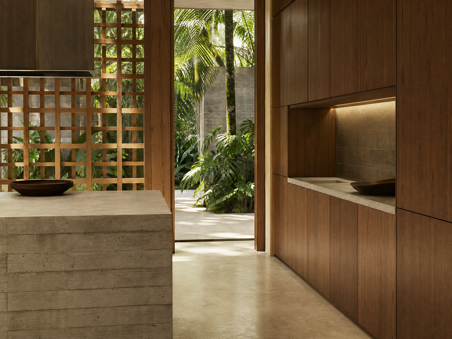 Fadior Continuum Kitchen Suite with Bridge Pantry Worktop — interior room context showing cabinet integration