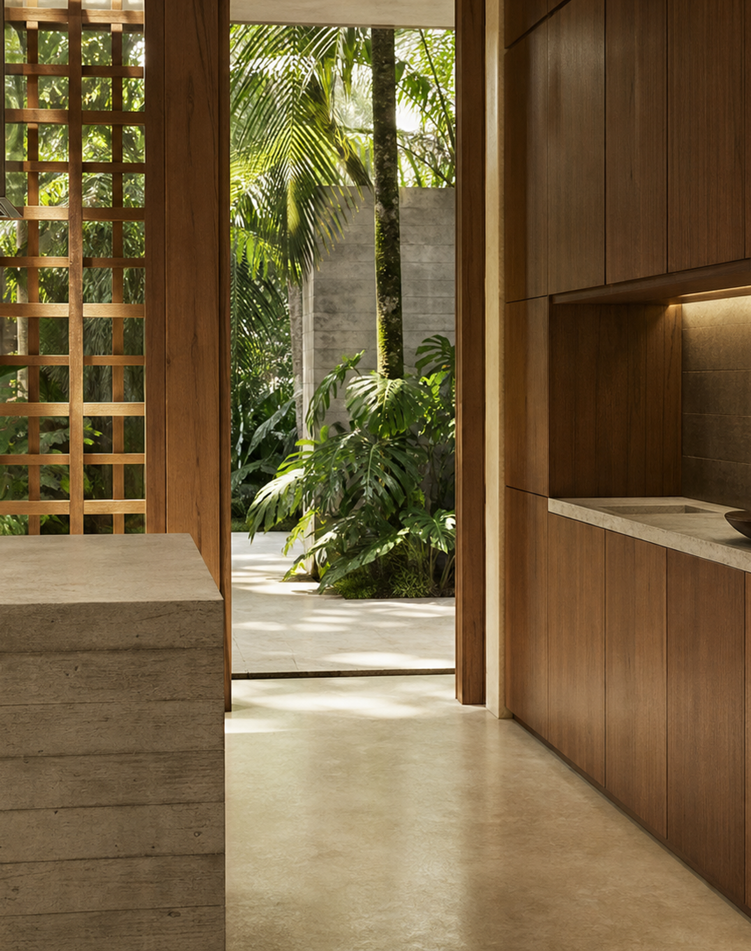 Fadior Continuum Kitchen Suite with Bridge Pantry Worktop — interior room context showing cabinet integration