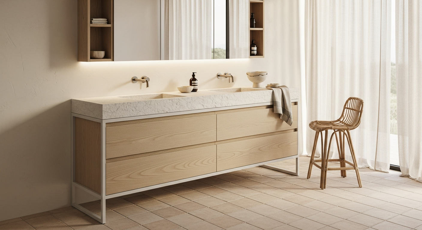 Fadior Acqua Bath and Vanity Suite — lifestyle setting with natural light and residential styling