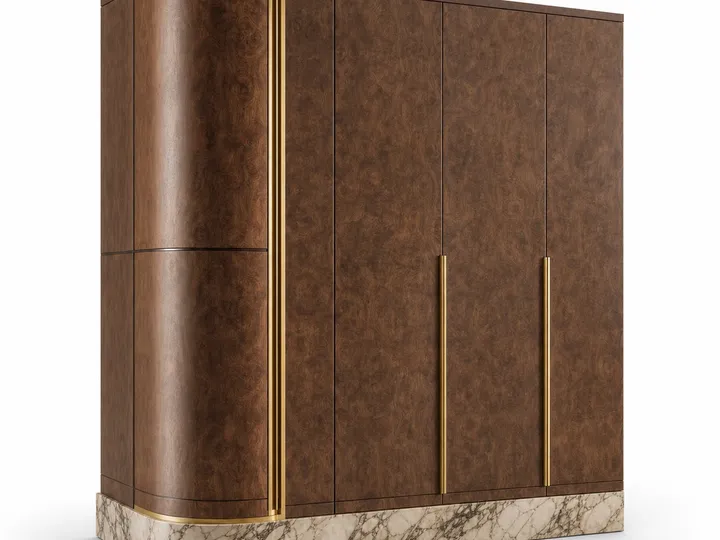 Fadior Radiance Wardrobe Suite with Soft-Edge Garment Alcove — 304 stainless steel wardrobe system, front view