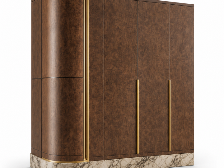Fadior Radiance Wardrobe Suite with Soft-Edge Garment Alcove — 304 stainless steel wardrobe system, front view