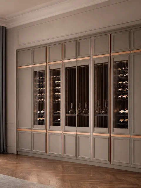 Suite de Armario de Vinos Grotto con Cinta de Decantador Obsidiana