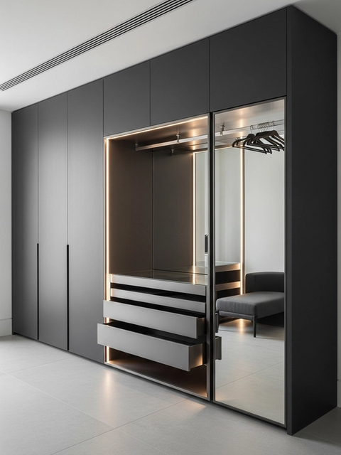 Fadior Brera Wardrobe Suite — 304 stainless steel wardrobe system, front view