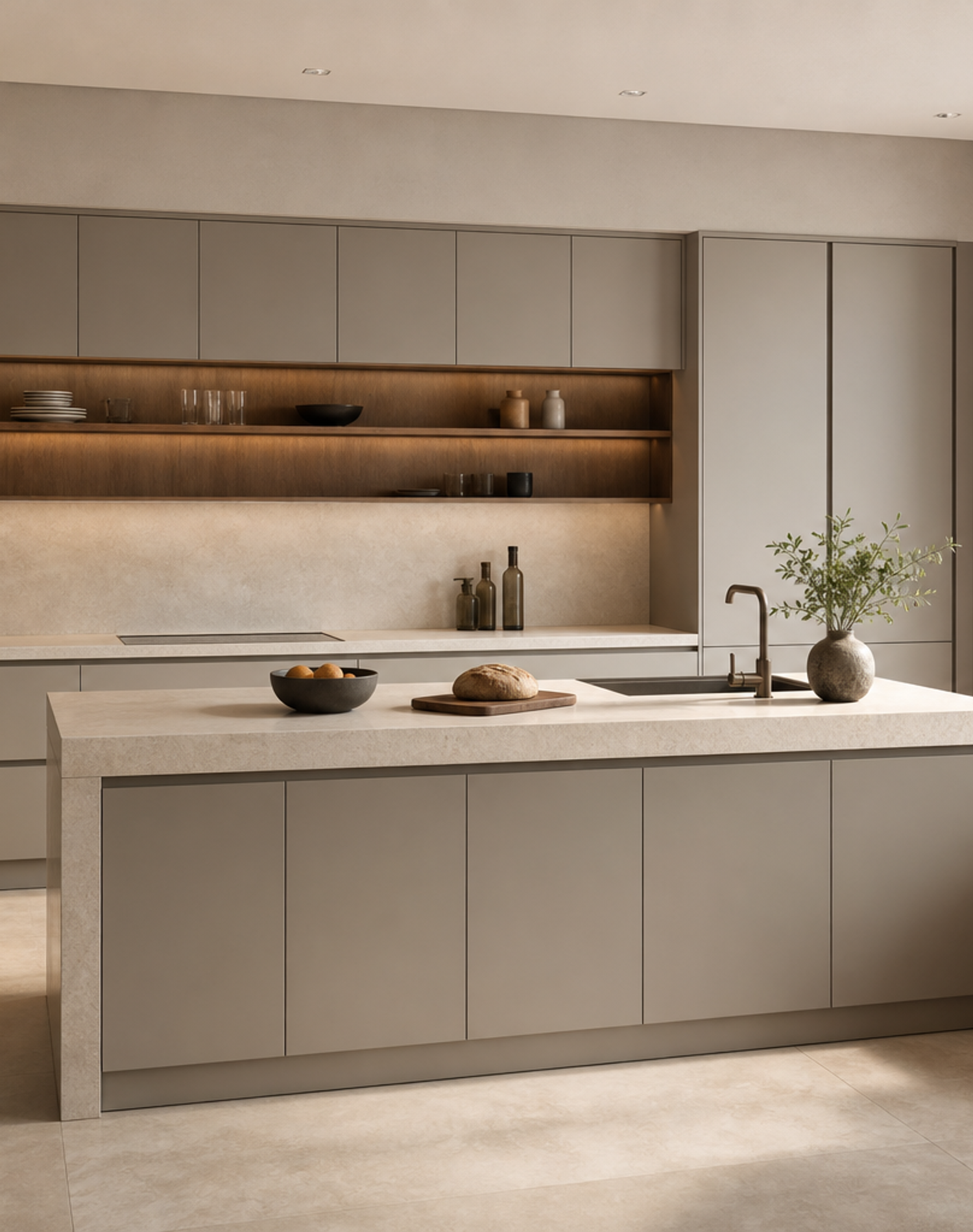 Fadior Forge Kitchen Suite with Milan Forecast Kitchen Wall — lifestyle setting with natural light and residential styling