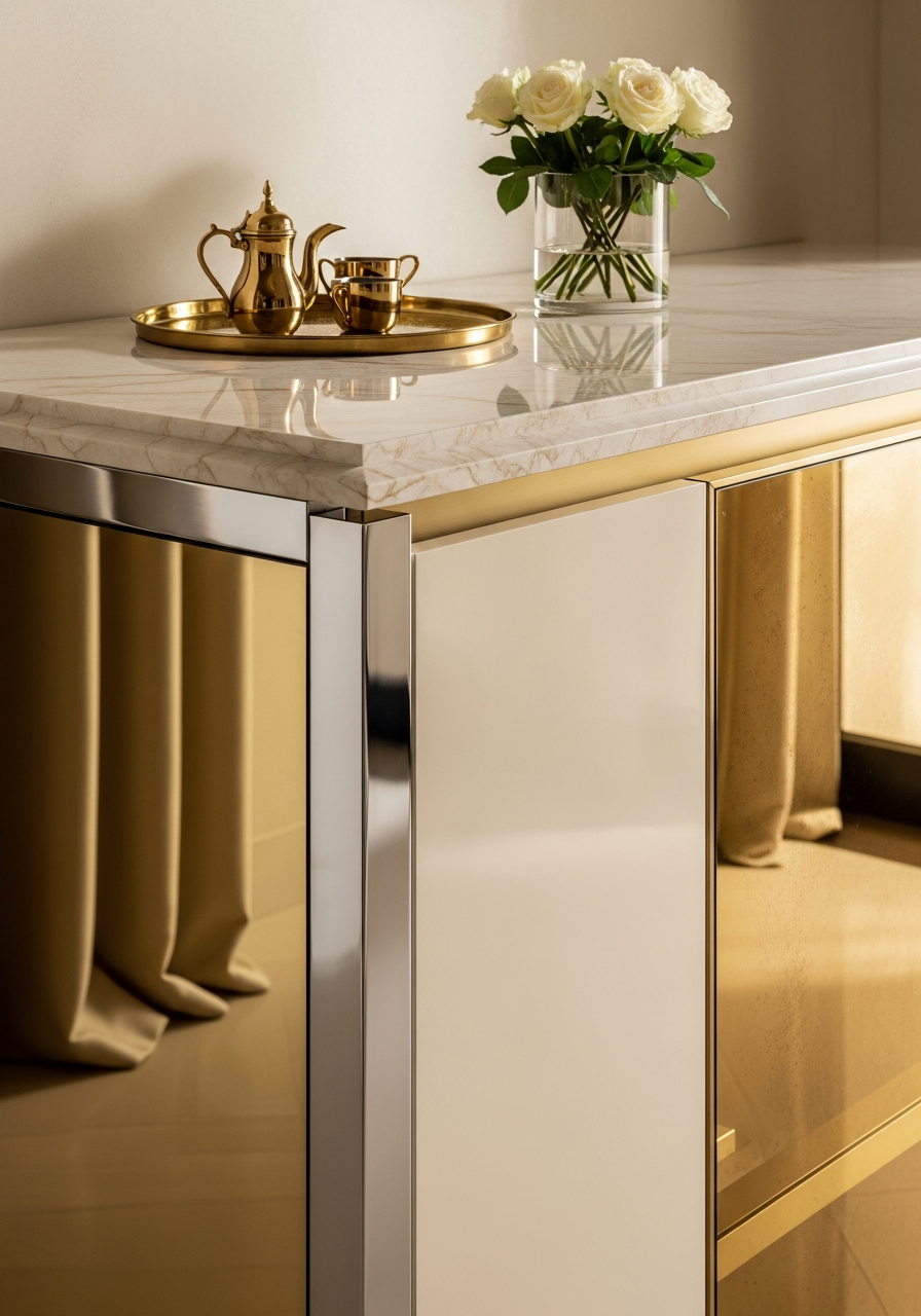 Fadior Brera Wardrobe Suite — close-up of stainless steel finish and hardware detail