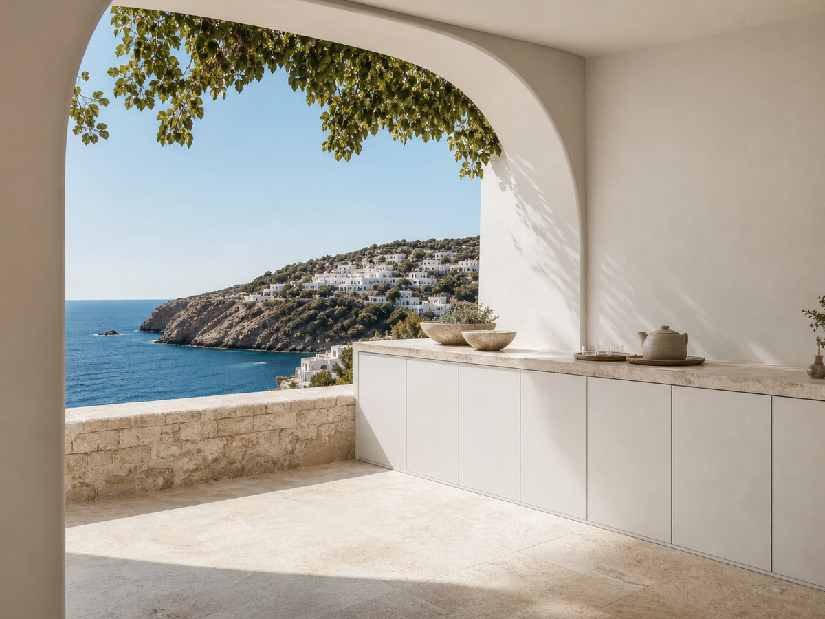 Fadior Dusk Balcony Suite with Moonlit Tea Ledge — 304 stainless steel balcony system, front view