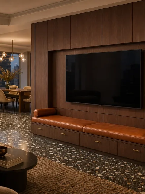 Suite de Sala de Estar Galleria con Banqueta de Escucha Terrazzo