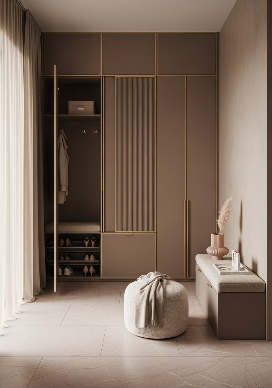 Fadior Loggia Entryway Suite — interior room context showing cabinet integration