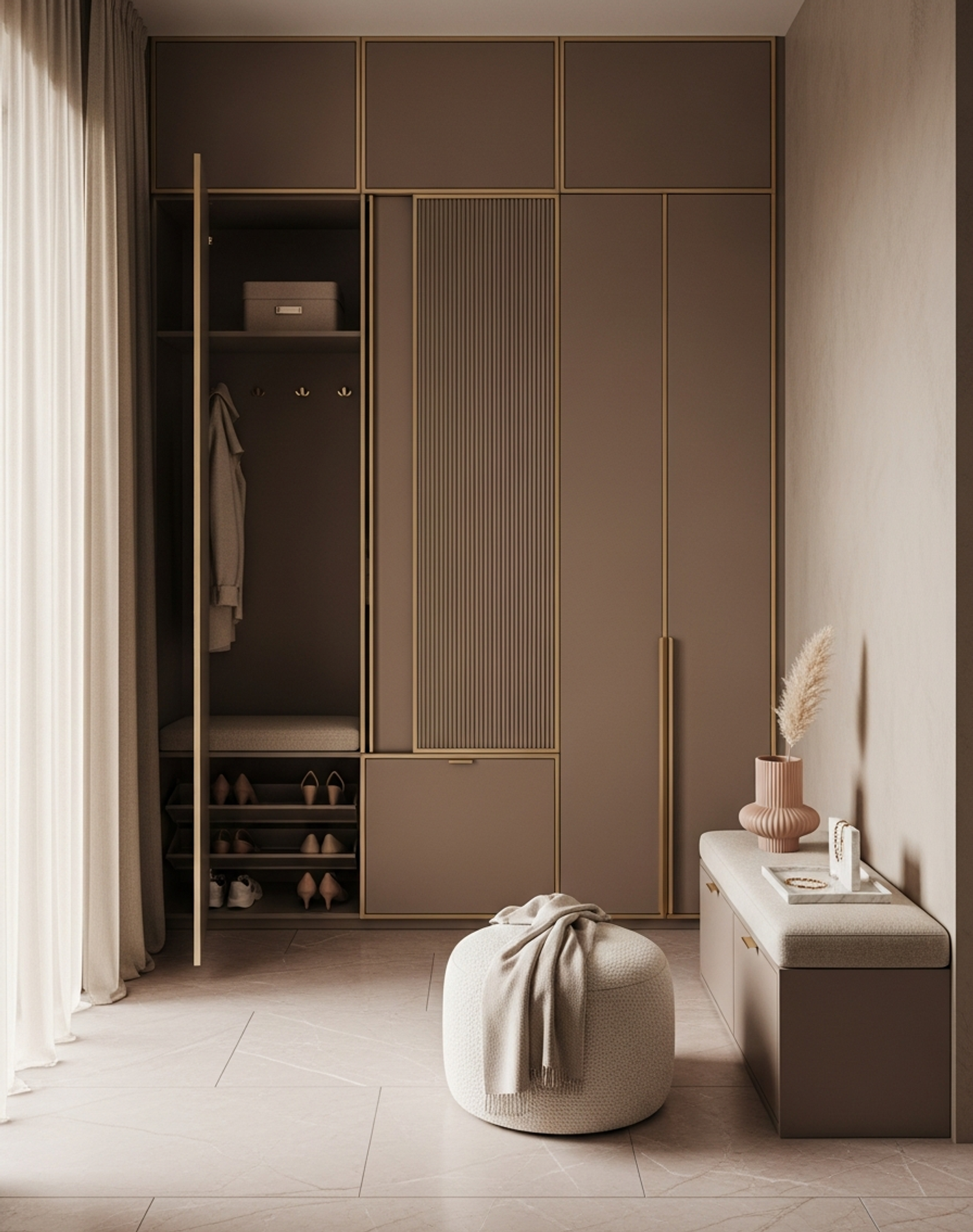 Fadior Loggia Entryway Suite — interior room context showing cabinet integration