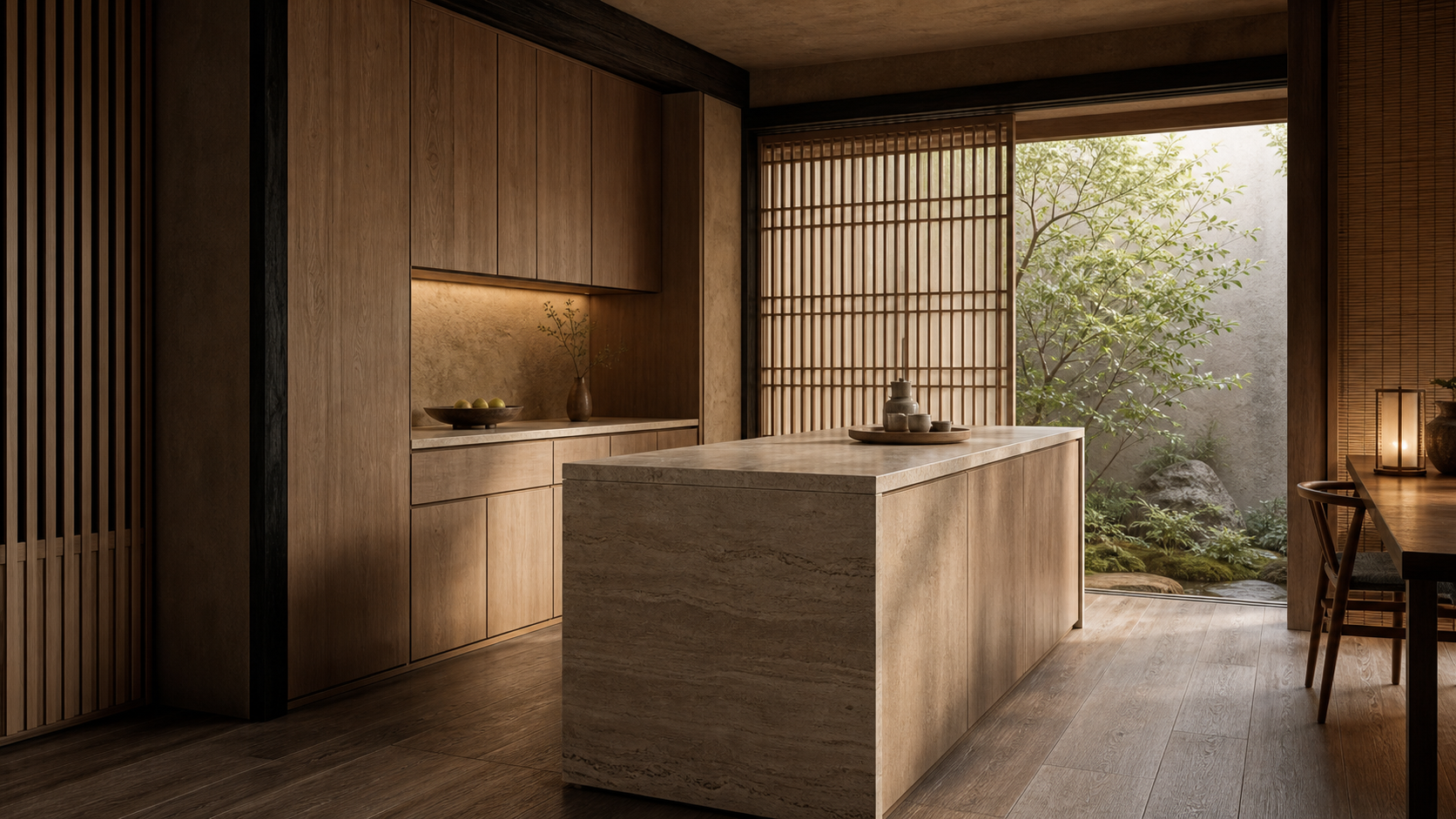 Fadior Solace Kitchen Suite with Breakfast Niche Galley — lifestyle setting with natural light and residential styling