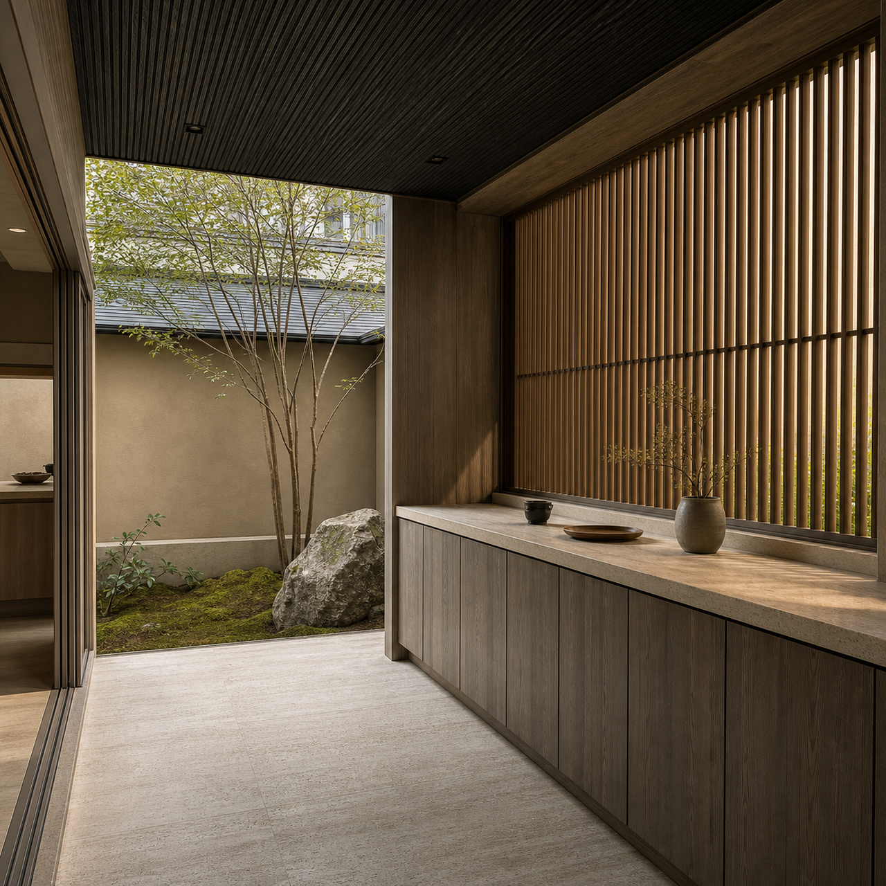 Fadior Dusk Balcony Suite with Calacatta Breakfast Rail — lifestyle setting with natural light and residential styling
