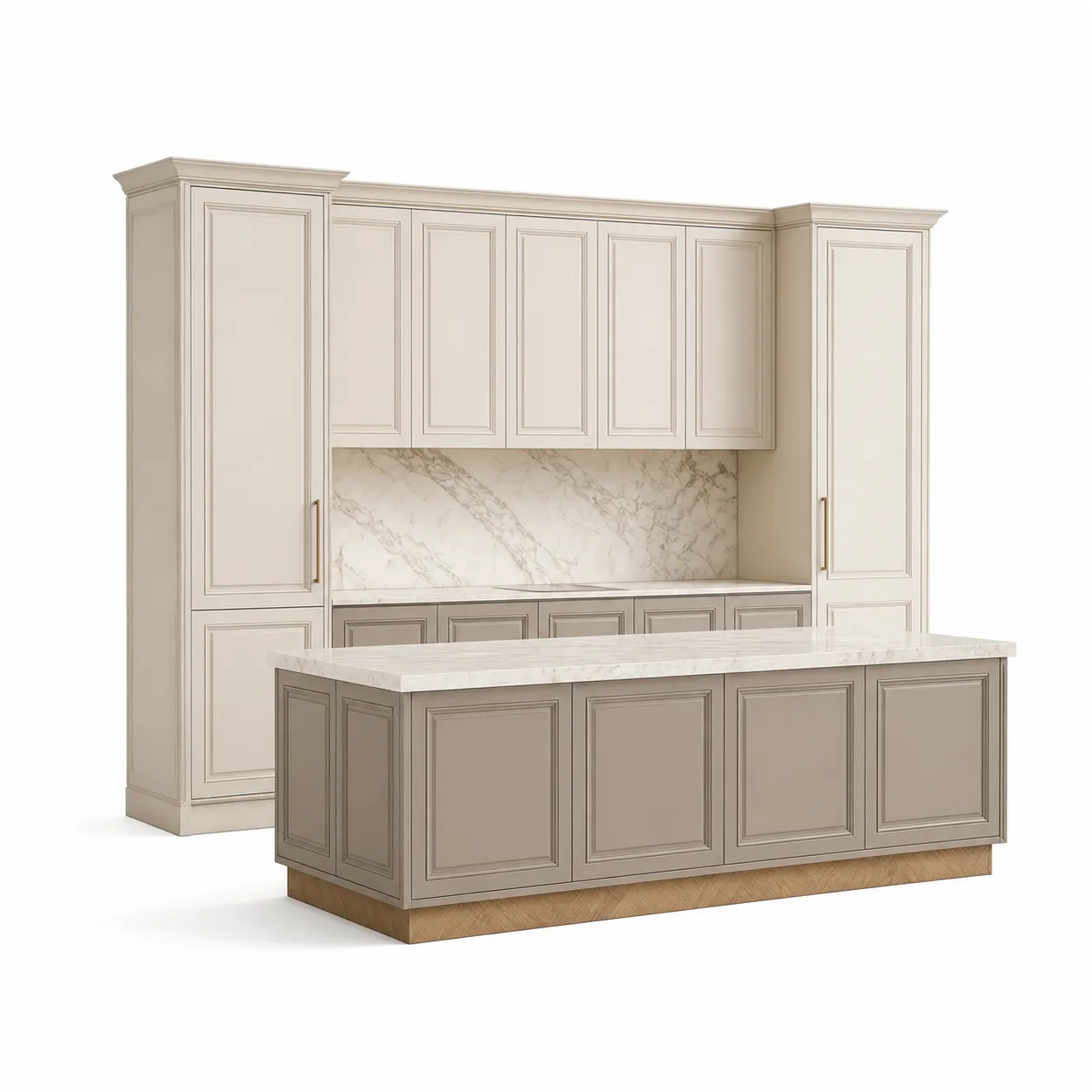 Suite de Cocina Meridian Cabinets con Eje de Preparación Courtyard vista principal