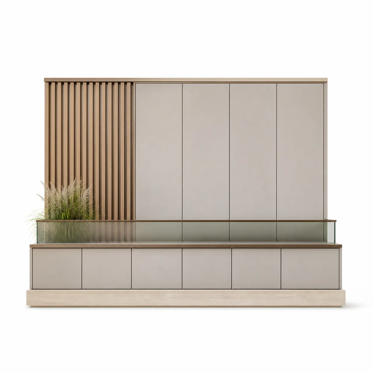 Suite Soleil para Balcón con Plinto de Café en Vidrio Esmerilado vista principal