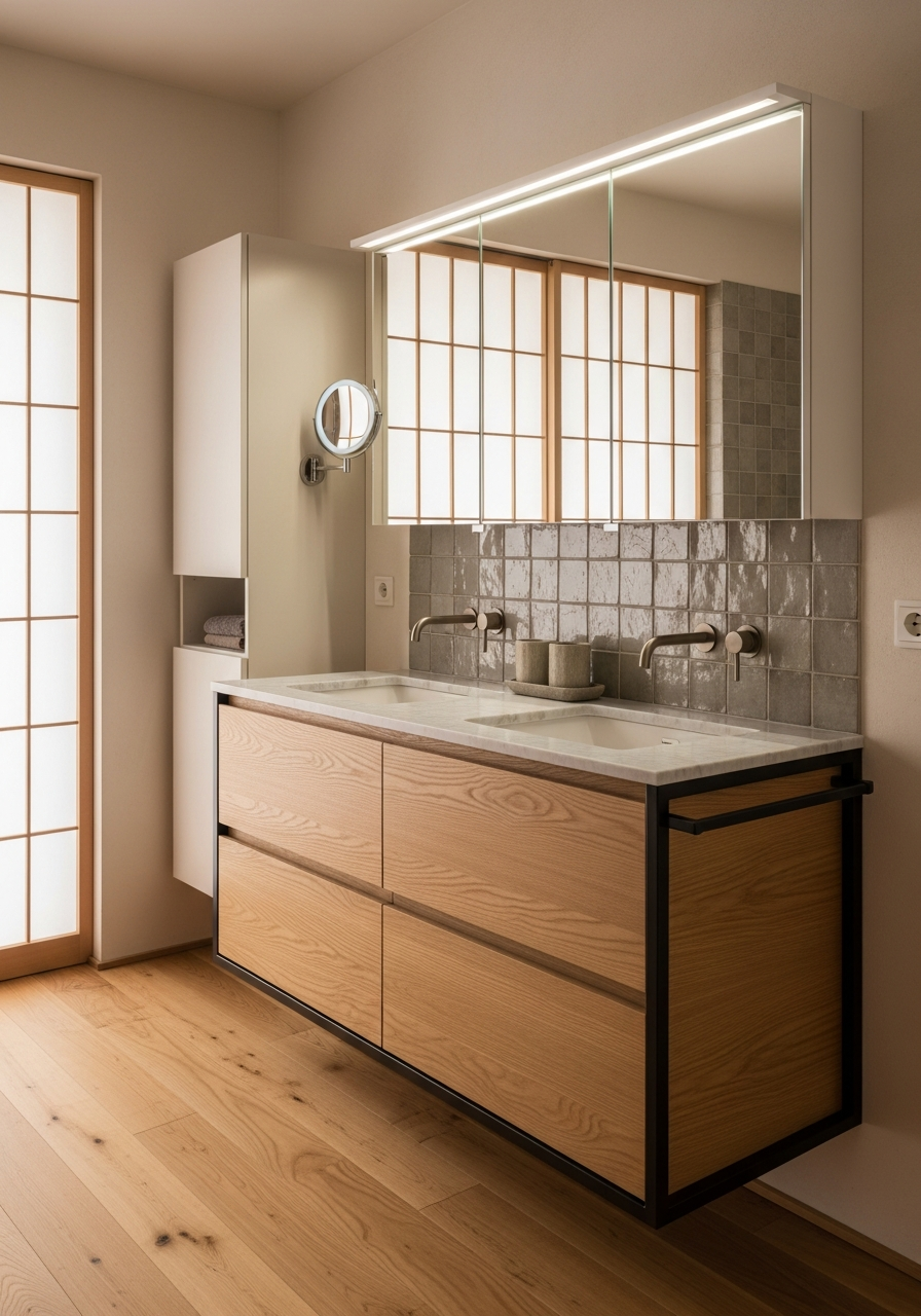 Fadior Acqua Bath and Vanity Suite — interior room context showing cabinet integration