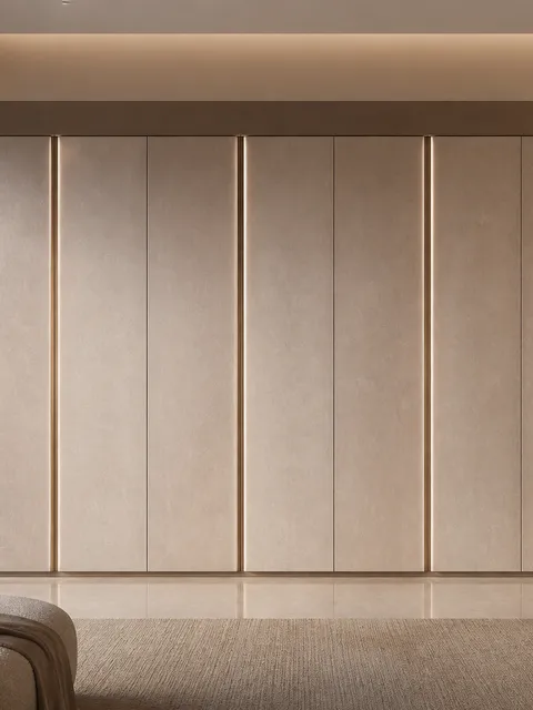 Fadior Canopy Wardrobe Suite with Framed Atelier Passage — 304 stainless steel wardrobe system, front view