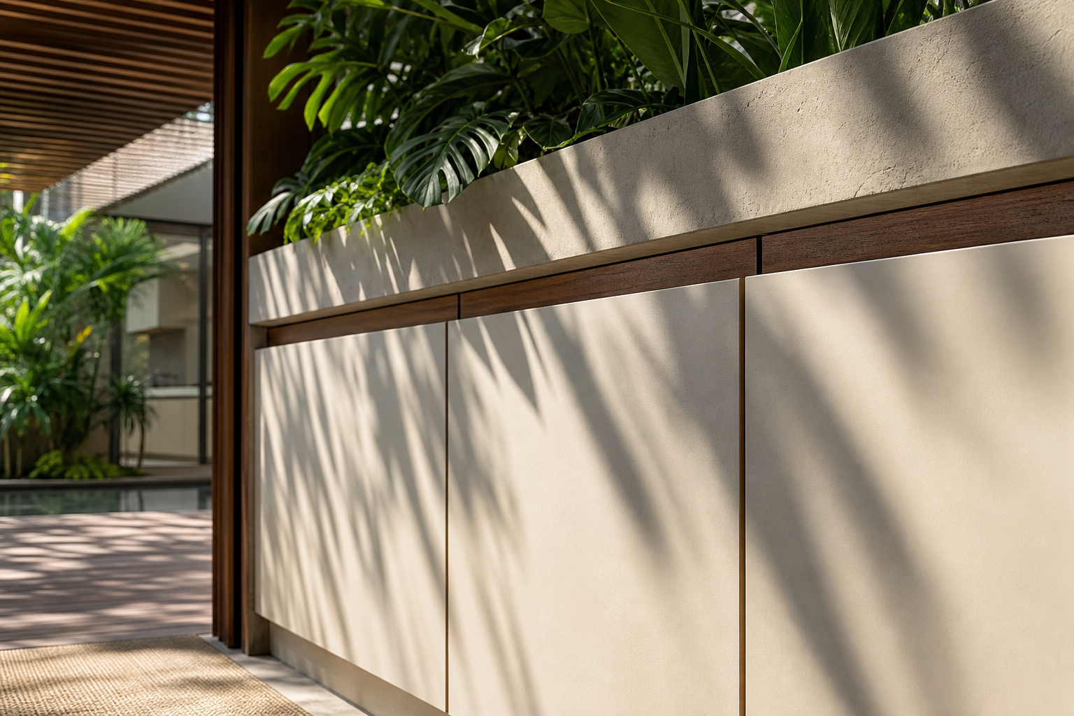 Suite de balcón Aurora con corredor de lavandería y jardinería Pearl acabado y detalle