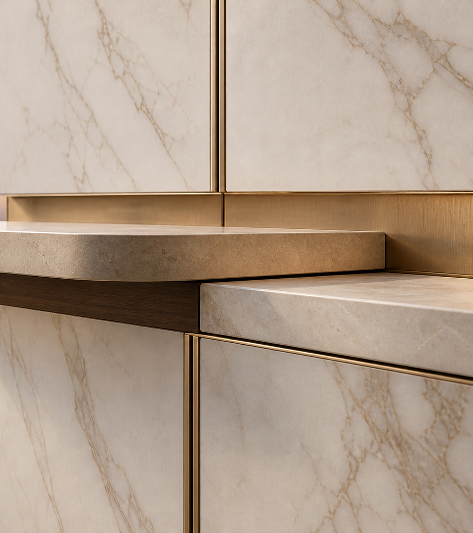 Fadior Soleil Balcony Suite with Quiet Shade Breakfast Ledge — close-up of stainless steel finish and hardware detail
