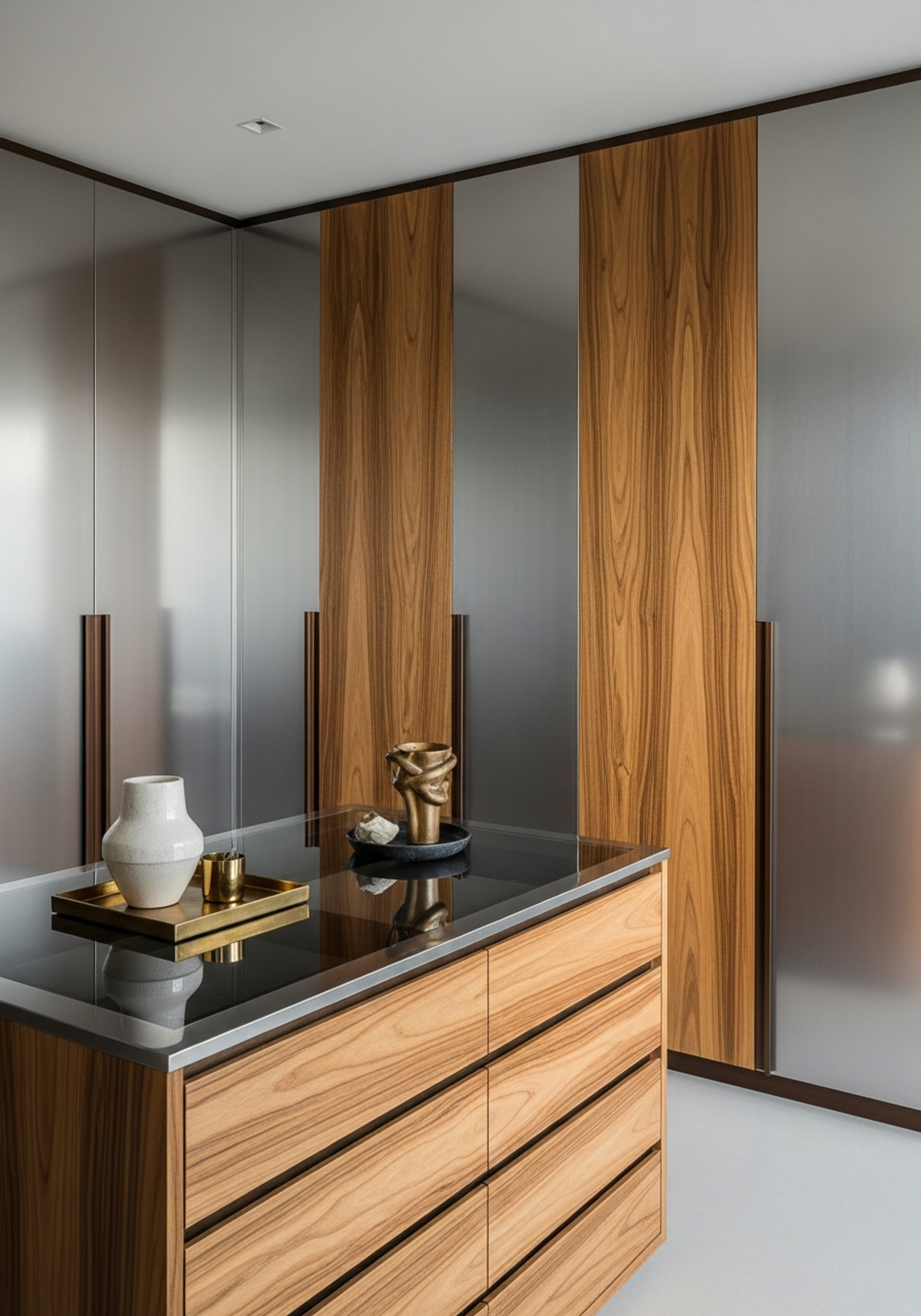 Fadior São Paulo Hilltop Villa — master wardrobe with stainless steel system