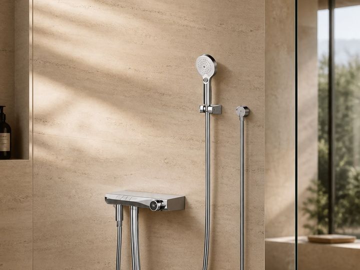 Shower Faucet System styled in a FADIOR HOME interior setting