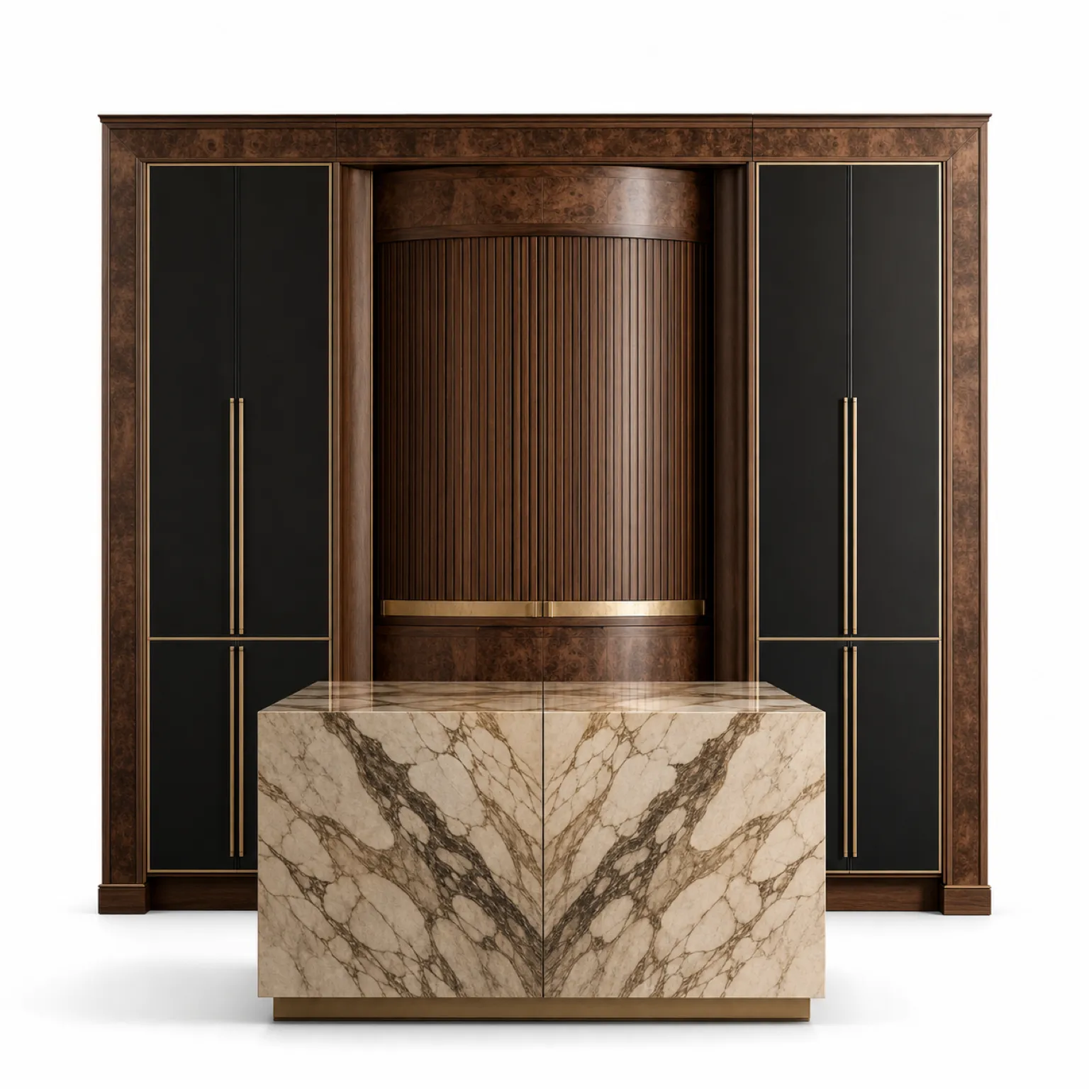 Suite de cocina Silkstone con bahía de despensa para té Tambour vista principal