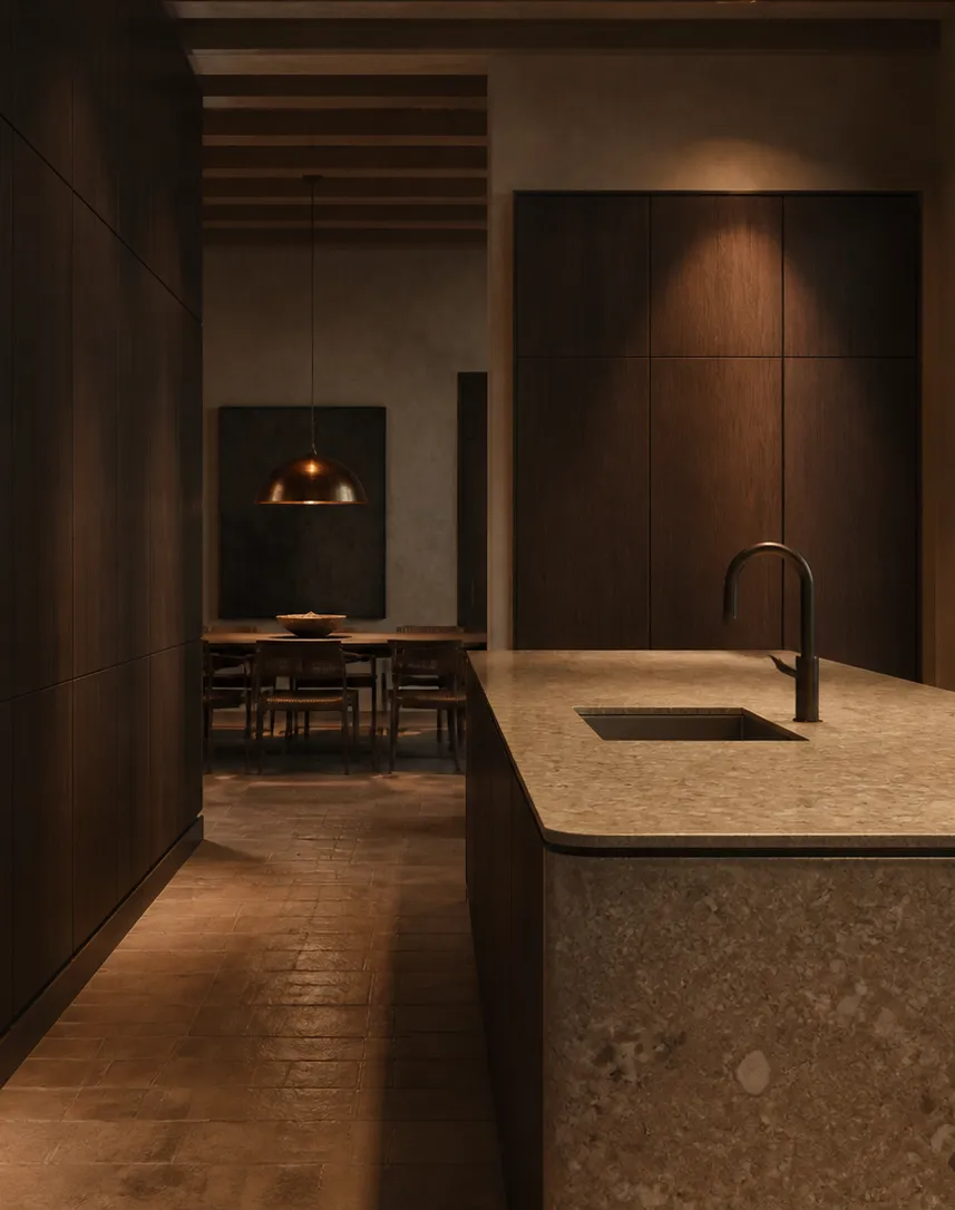 Fadior Continuum Kitchen with Threshold Plane Assembly — interior room context showing cabinet integration