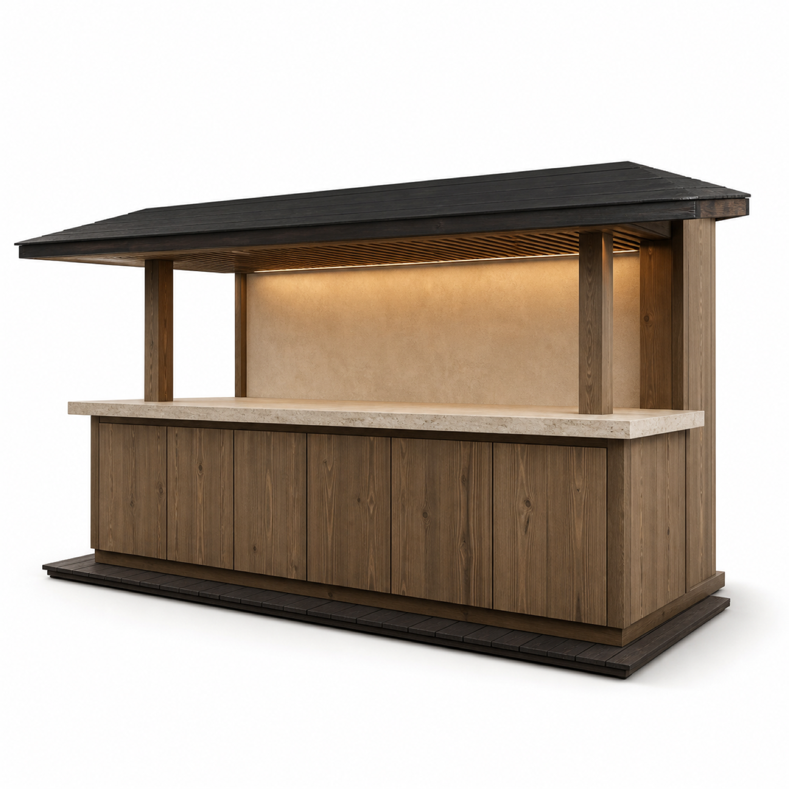Fadior Vantage Outdoor Kitchen Suite with Cedar Rain Counter Bay — 304 stainless steel outdoor kitchen system, front view